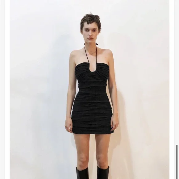 american eagle black and white dress ZARA. Black ribbed mini dress Tm – Hibuy market main image 0